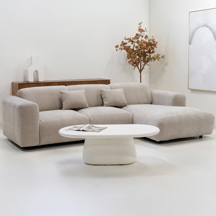 Giga Meubel - Chaise Longue Bank Beige - Ottomane Rechts - Dijon