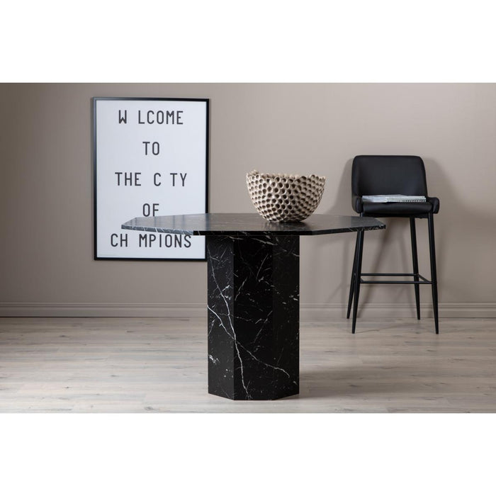 Svea - Lino ronde eettafel - ø110 cm - marmer - zwart