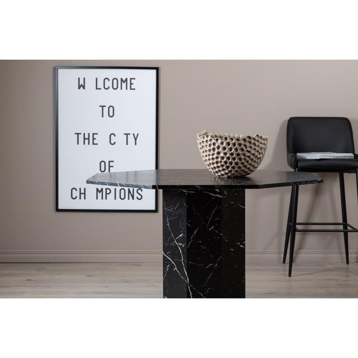 Svea - Lino ronde eettafel - ø110 cm - marmer - zwart