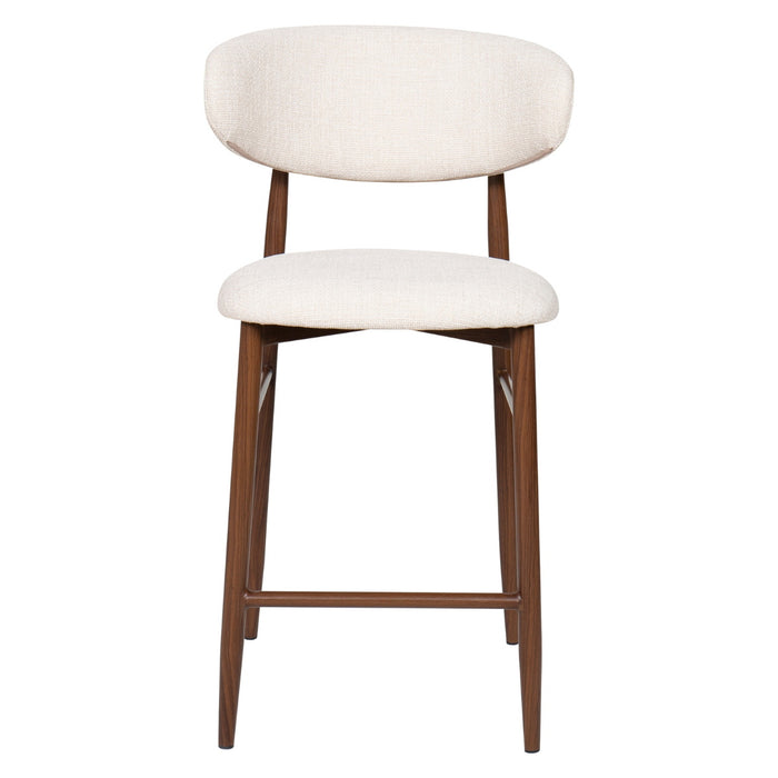 Giga Meubel - Barstoel Beige - Stof|Metaal - Alexia - Set van 2