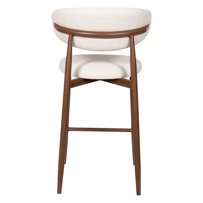 Giga Meubel - Barstoel Beige - Stof|Metaal - Alexia - Set van 2