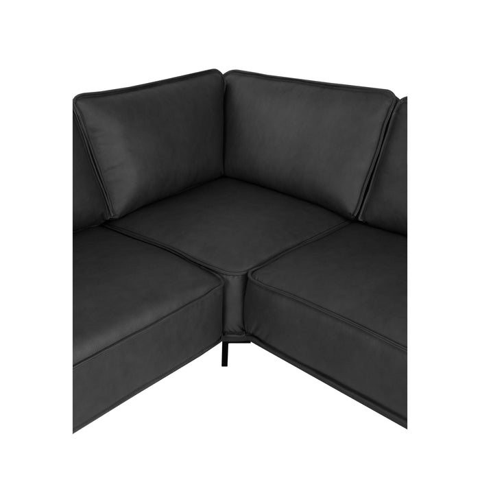 by fonQ Brisk Hoekbank Rechts - Buffelleer - Zwart