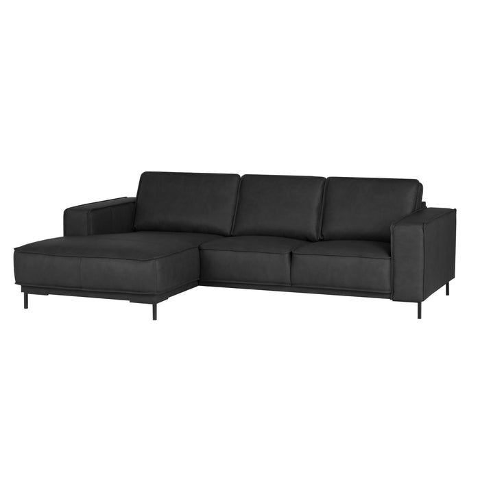 by fonQ Brisk Hoekbank met Chaise Longue Links - Buffelleer - Zwart