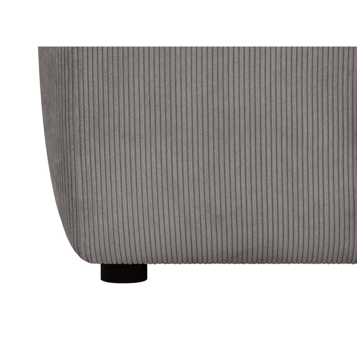 by fonQ Wonder 5-zits Hoekbank Links - Open Eind - Rib - Grijs