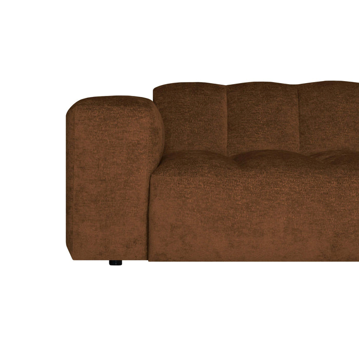 by fonQ Plume 3-zits Hoekbank met Chaise Longue Rechts - Chenille - Cognac