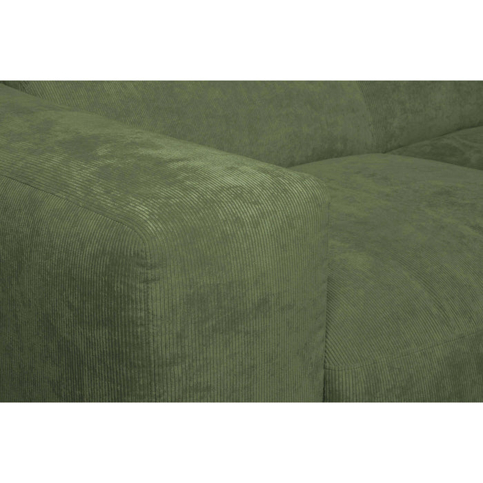 by fonQ Wonder 5-zits Hoekbank met Chaise Longue Rechts XL - Rib - Mosgroen