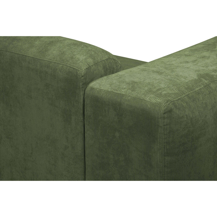 by fonQ Wonder 5-zits Hoekbank met Chaise Longue Rechts XL - Rib - Mosgroen