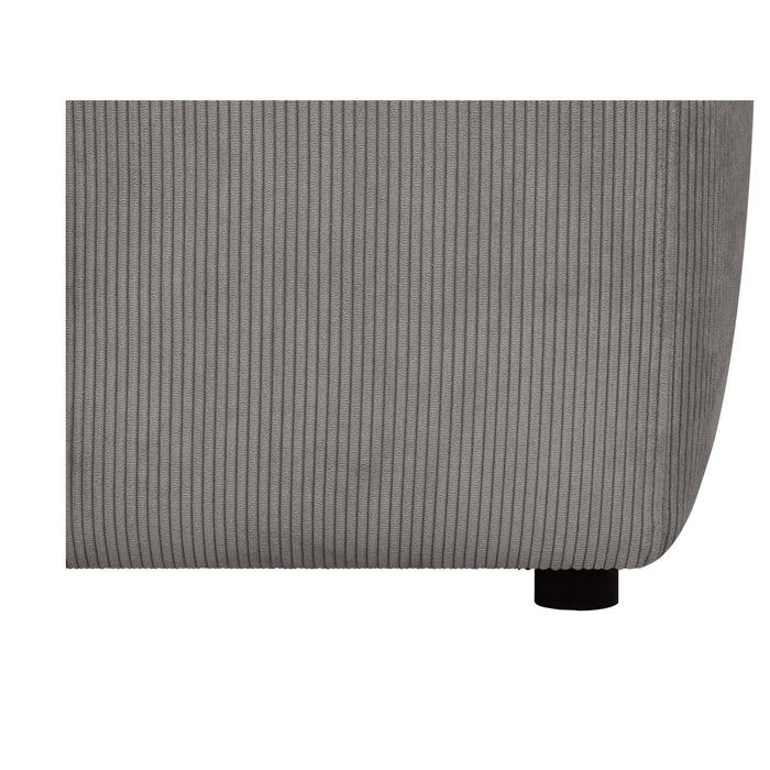 by fonQ Wonder 5-zits Hoekbank Rechts - Open Eind - Rib - Grijs