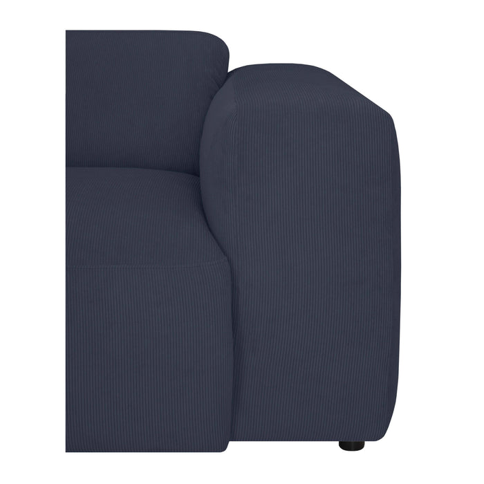 by fonQ Wonder 5-zits Hoekbank met Chaise Longue Links - Rib - Navy