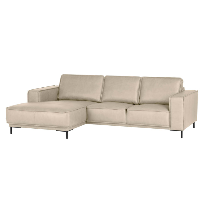 by fonQ Brisk Hoekbank met Chaise Longue Links - Buffelleer - Cognac