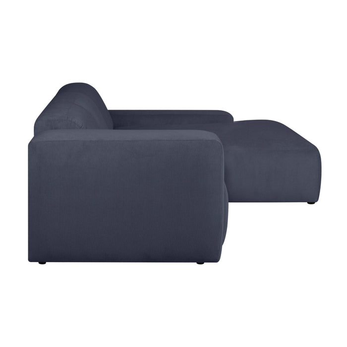 by fonQ Wonder 4-zits Hoekbank met Chaise Longue Rechts - Rib - Navy