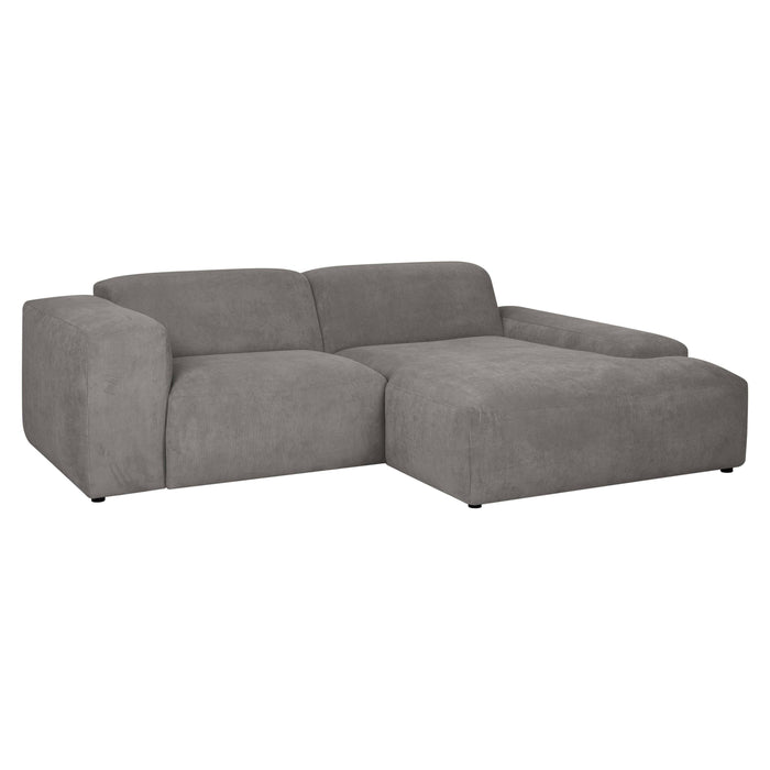 by fonQ Wonder 3-zits Hoekbank met Chaise Longue Rechts - Rib - Grijs