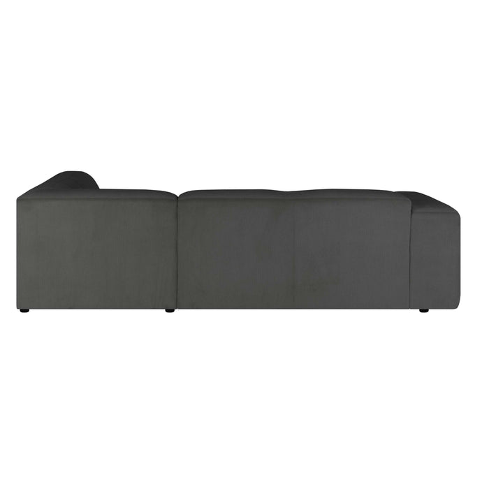 by fonQ Wonder 4-zits Hoekbank Rechts - Open Eind - Rib - Antraciet