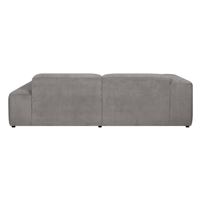 by fonQ Wonder 3-zits Hoekbank met Chaise Longue Rechts - Rib - Grijs