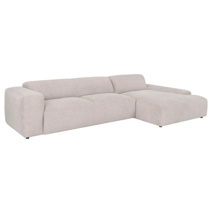 by fonQ Wonder 5-zits Hoekbank met Chaise Longue Rechts - Rib - Zand