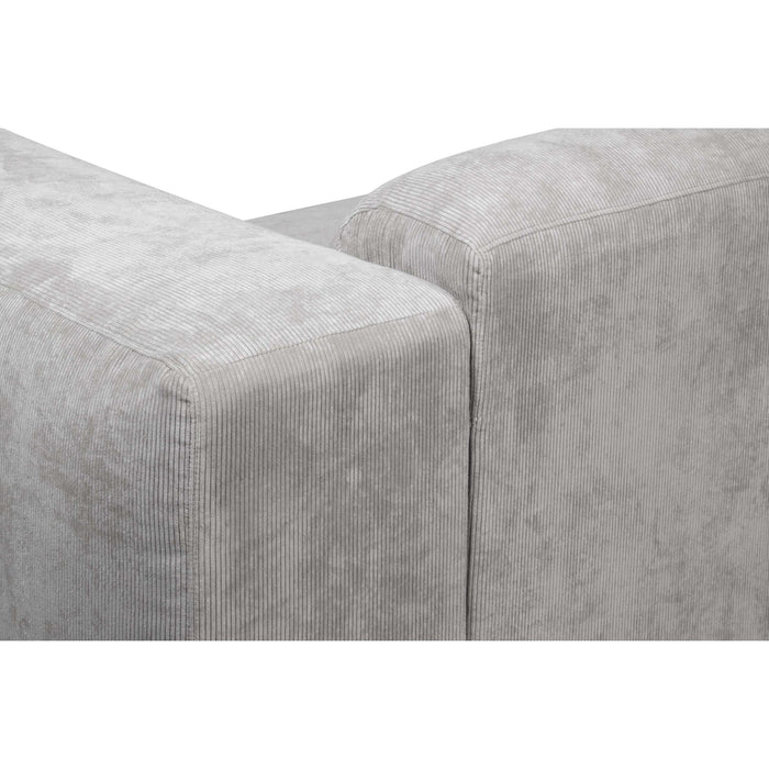 by fonQ Wonder 5-zits Hoekbank met Chaise Longue Links - Rib - Grijs