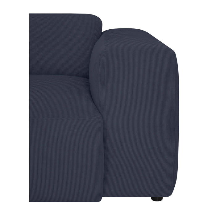 by fonQ Wonder 3-zits Hoekbank met Chaise Longue XL Links - Rib - Navy