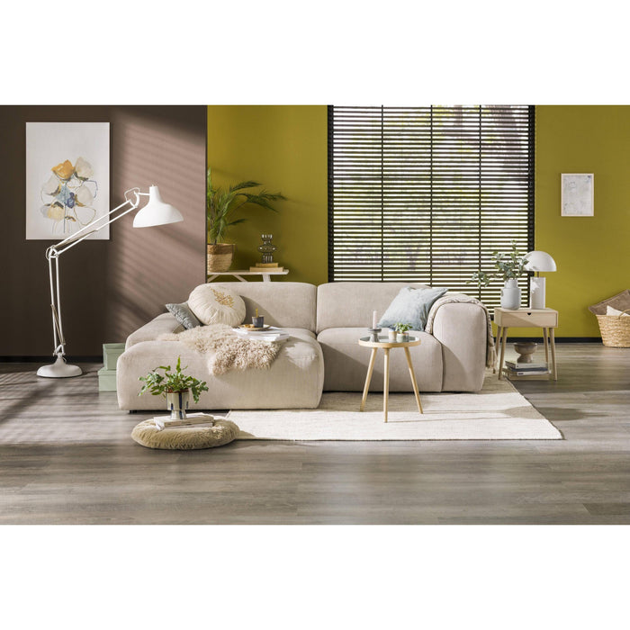 by fonQ Wonder 3-zits Hoekbank met Chaise Longue Links - Rib - Beige