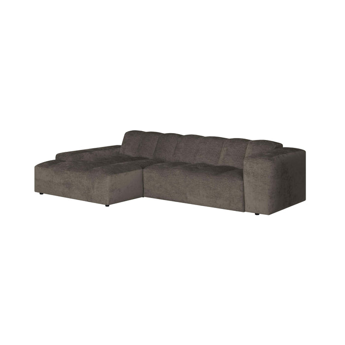 by fonQ Plume 3-zits Hoekbank met Chaise Longue Links - Chenille - Taupe
