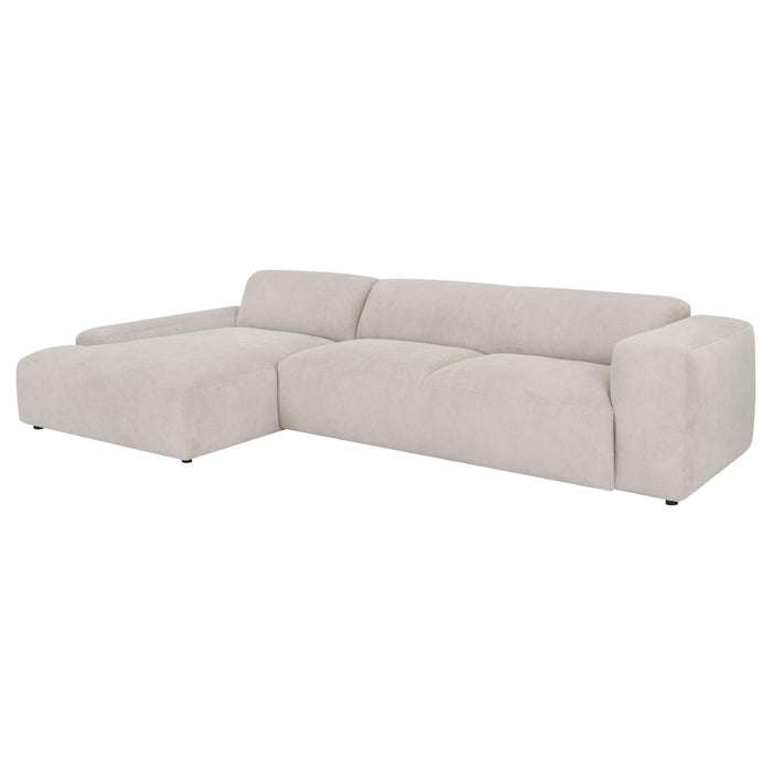 by fonQ Wonder 5-zits Hoekbank met Chaise Longue Links - Rib - Zand