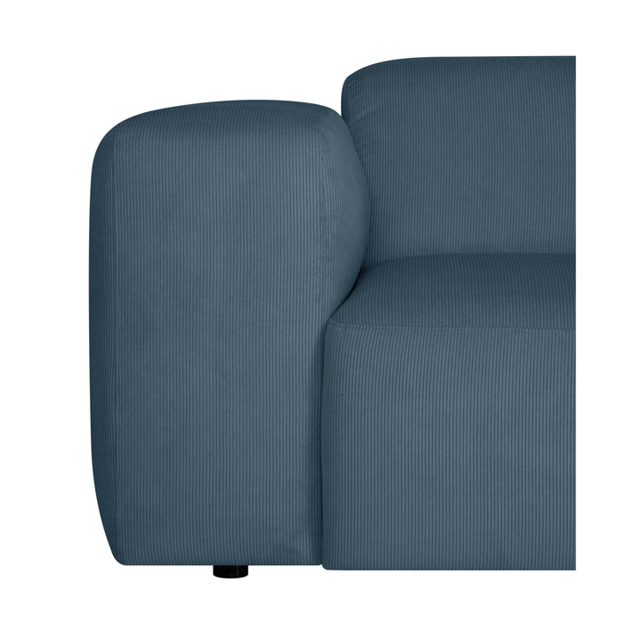 by fonQ Wonder 4-zits Hoekbank met Chaise Longue Rechts XL - Rib - Navy