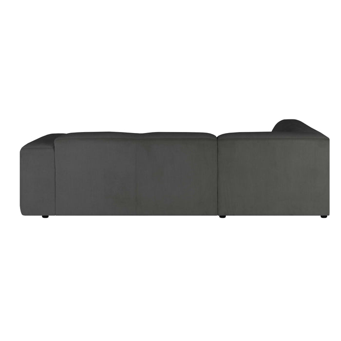 by fonQ Wonder 4-zits Hoekbank Links - Open Eind - Rib - Antraciet