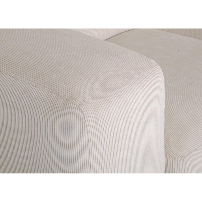 by fonQ Wonder 3-zits Hoekbank met Chaise Longue XL Links - Rib - Crème