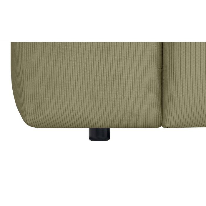 by fonQ Wonder 4-zits Hoekbank Rechts - Open Eind - Rib - Mosgroen