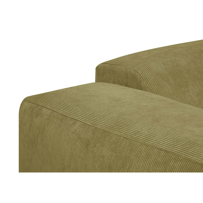 by fonQ Wonder 3-zits Hoekbank met Chaise Longue Rechts - Rib - Mosgroen