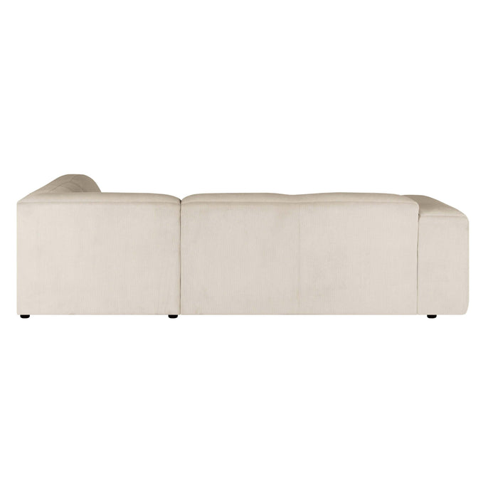 by fonQ Wonder 4-zits Hoekbank Rechts - Open Eind - Rib - Crème