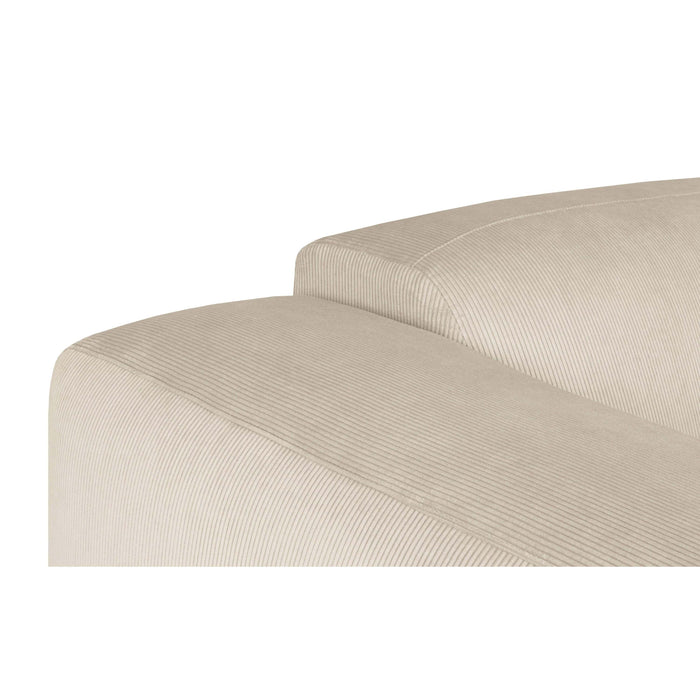 by fonQ Wonder 4-zits Hoekbank Rechts - Open Eind - Rib - Crème