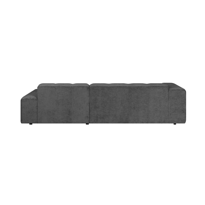by fonQ Plume 3-zits Hoekbank met Chaise Longue Rechts - Chenille - Antraciet