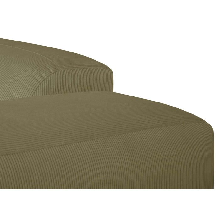 by fonQ Wonder 4-zits Hoekbank met Chaise Longue Links XL - Rib - Mosgroen