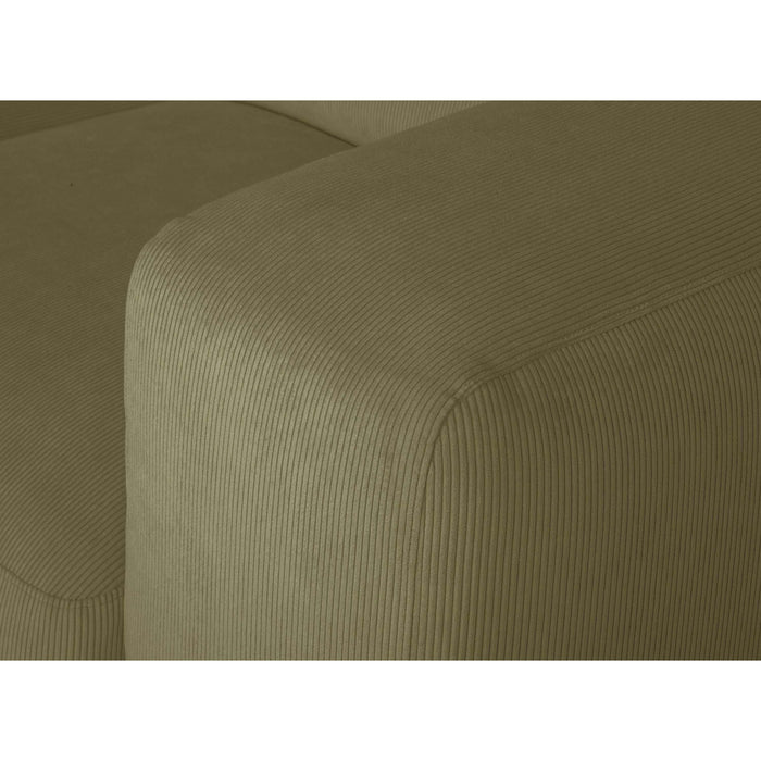 by fonQ Wonder 4-zits Hoekbank met Chaise Longue Links XL - Rib - Mosgroen