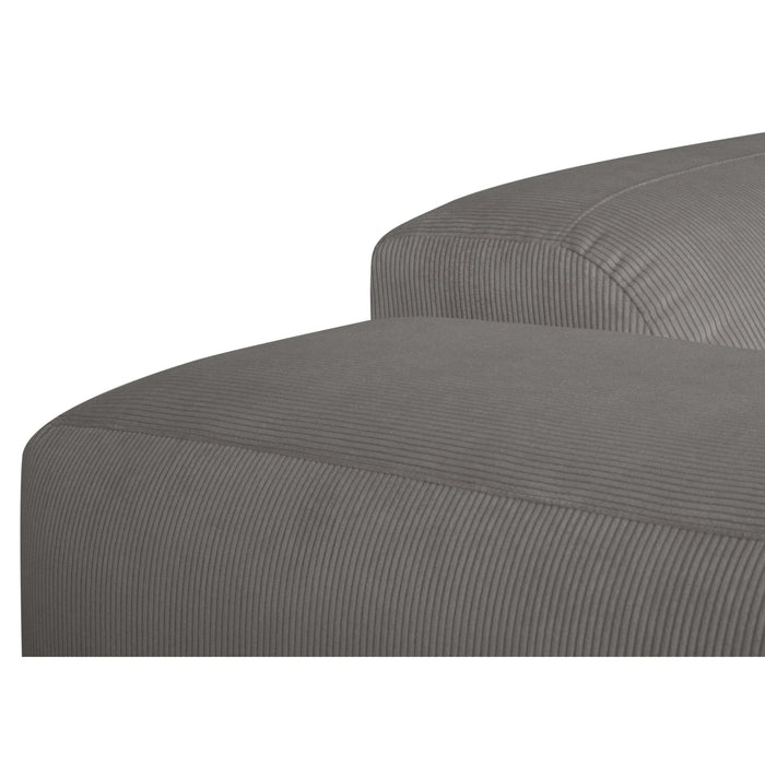 by fonQ Wonder 4-zits Hoekbank met Chaise Longue Rechts XL - Rib - Grijs