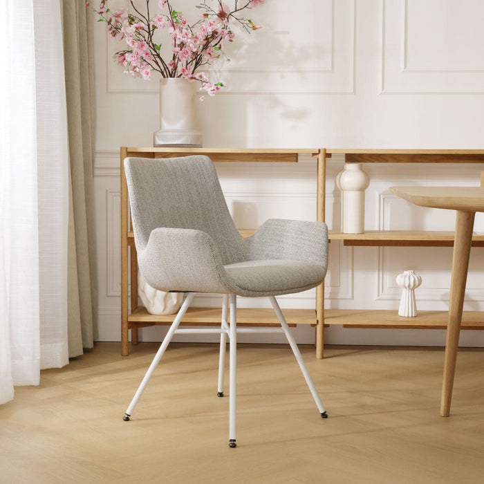 Nolon Noa-Eef Eetkamerstoel Beige Gemêleerd - met Armleuning - Wit