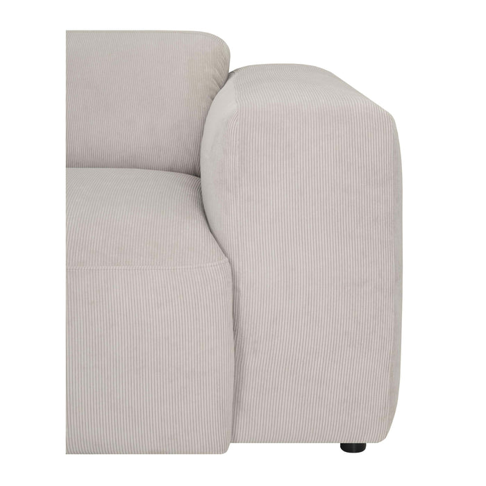 by fonQ Wonder 5-zits Hoekbank met Chaise Longue Links - Rib - Zand