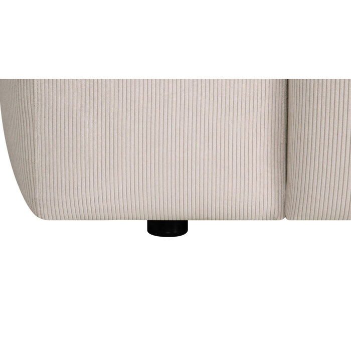 by fonQ Wonder 4-zits Hoekbank met Chaise Longue Rechts XL - Rib - Crème
