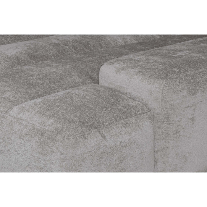 by fonQ Plume 3-zits Hoekbank met Chaise Longue Rechts - Chenille - Grijs