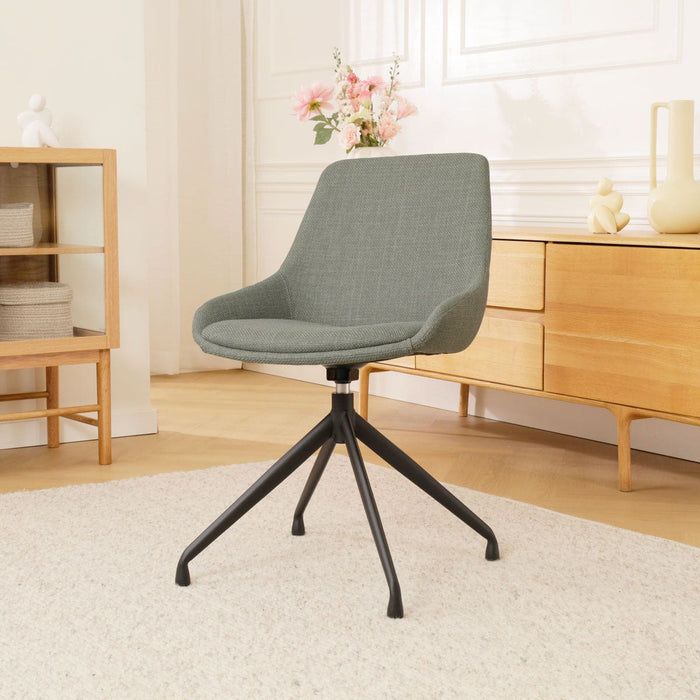 Nolon Nola-Isa Eetkamerstoel Saliegroen - Draaibaar Zwart Onderstel