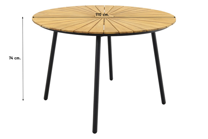 VDG Dave teak tuintafel rond - Ø 110 cm.
