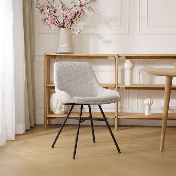 Nolon Noa-Isa Eetkamerstoel Beige Gemêleerd - Stof - Zwart Onderstel