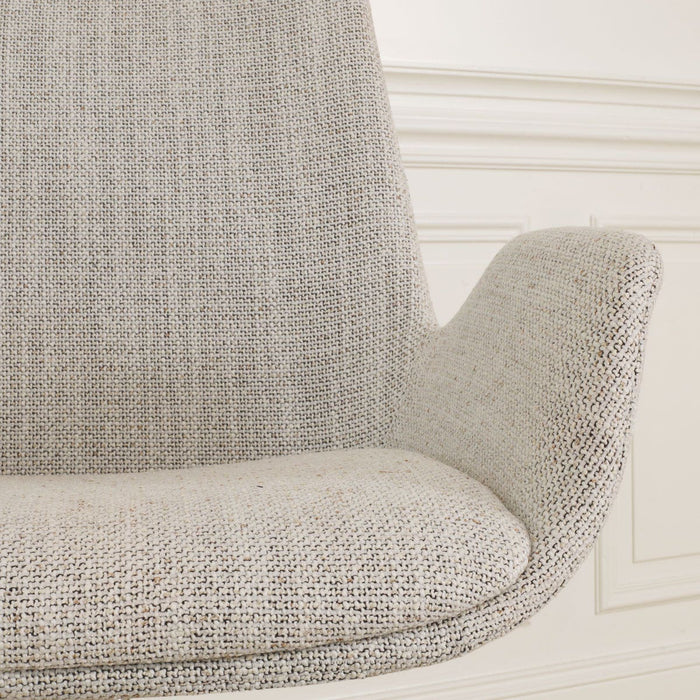 Nolon Noa-Eef Eetkamerstoel Beige Gemêleerd - met Armleuning - Zwart