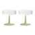 &k amsterdam Coupe Twirl Champagneglazen - Groen - Set van 2