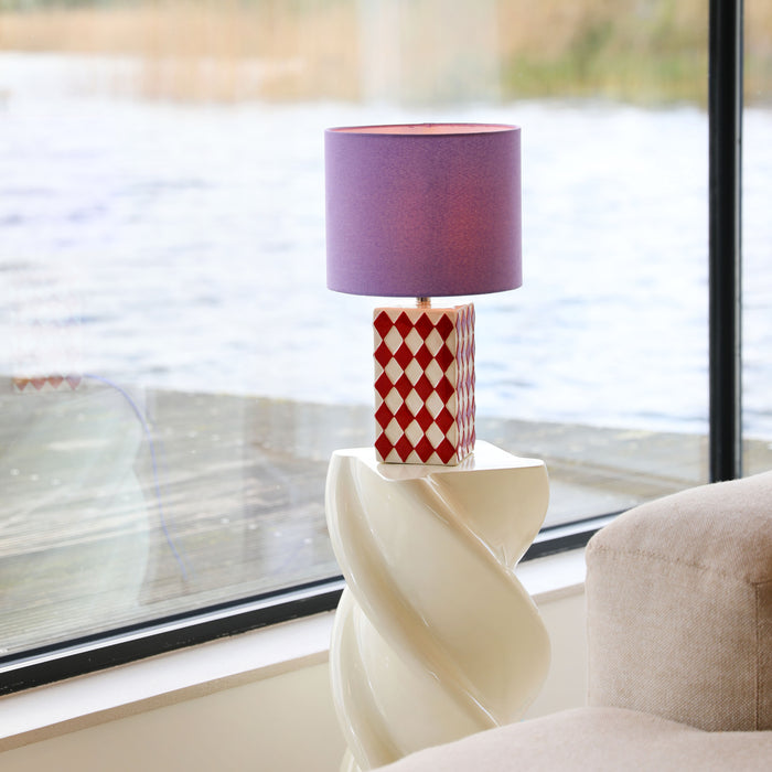 &k amsterdam Grid Tafellamp Ø 24 cm - Rood/Paars