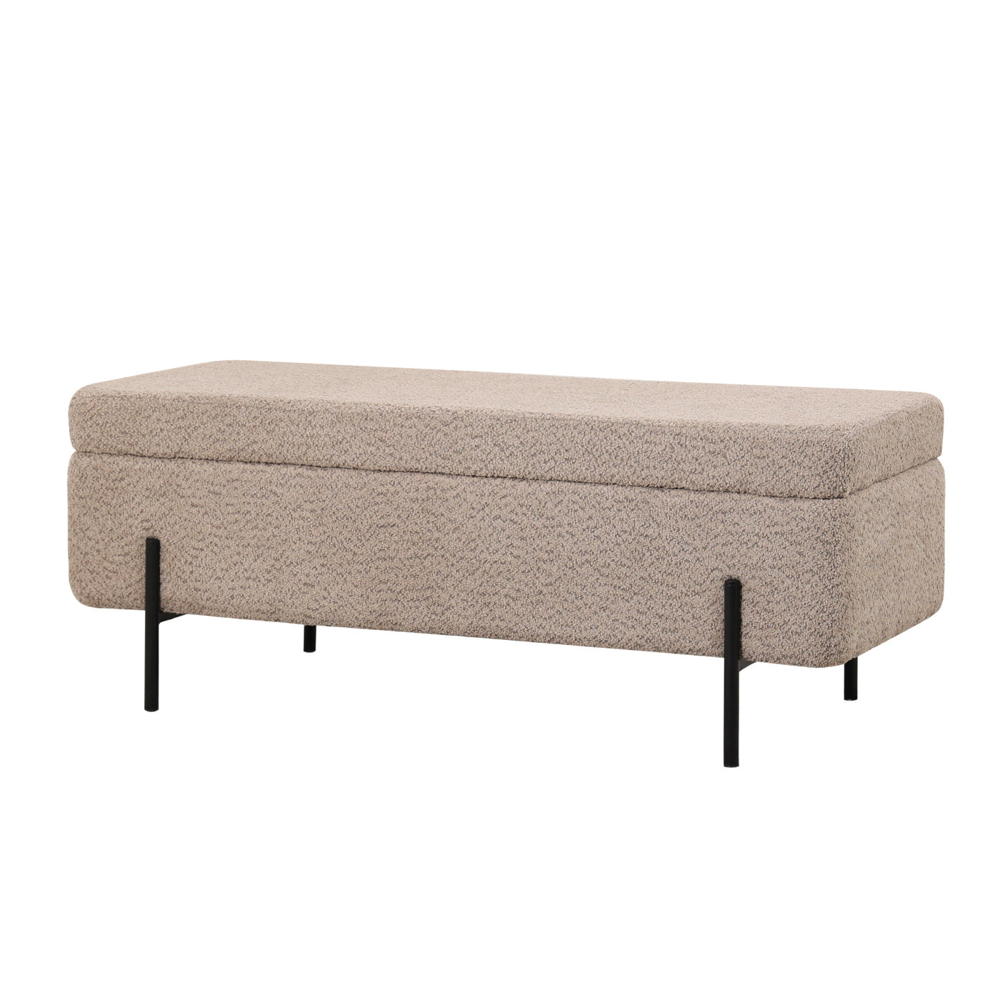 Giga Meubel - Opbergbank Bouclé Taupe 110cm - Japandi - Jari