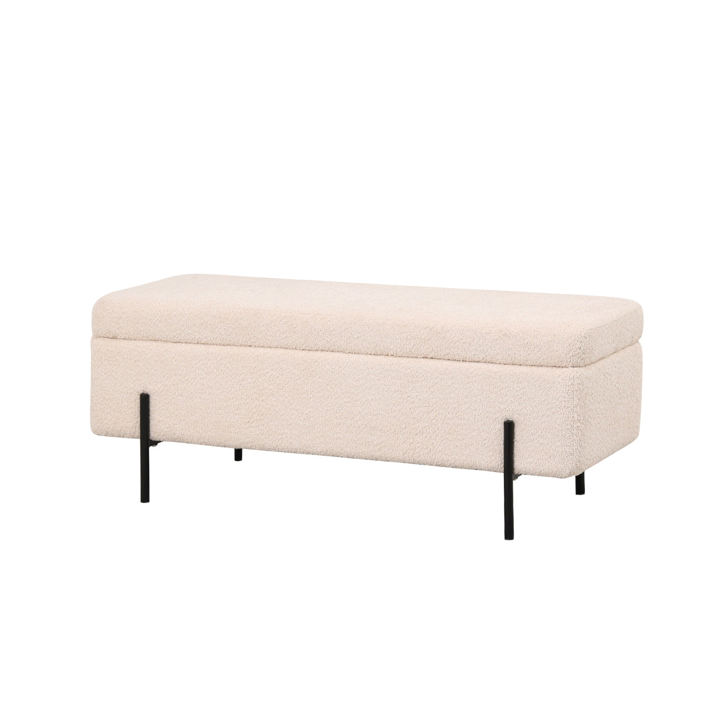 Giga Meubel - Opbergbank Bouclé Beige 110cm - Japandi - Jari