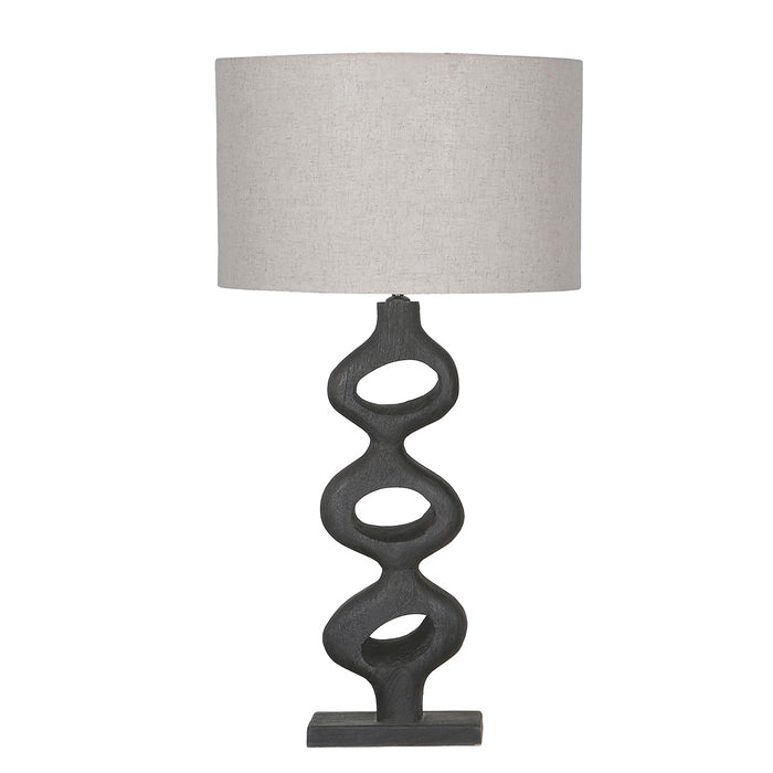 Giga Meubel - Tafellamp Zwart 80cm - Incl. Kap - Mangohout - Savio