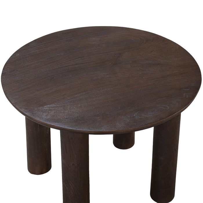 Giga Meubel - Salontafel Rond Donkerbruin 60cm - Mangohout - Misao