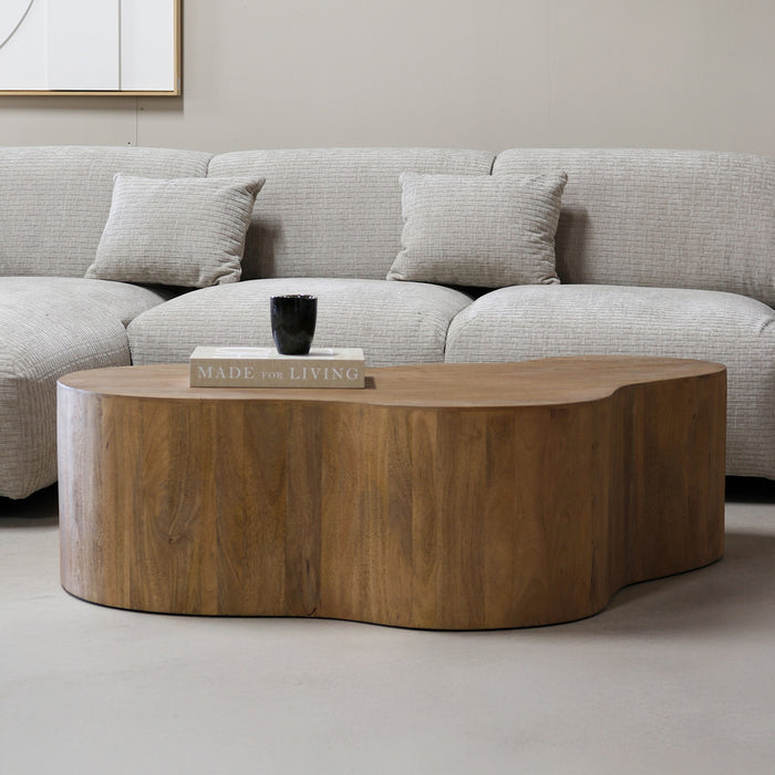 Giga Meubel - Salontafel Naturel Organisch - 129x84x36cm - Moos